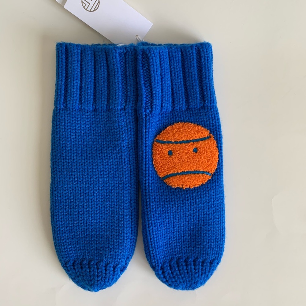 Tory Burch Sport Merino Little Grumps Mittens Blue - Picture 4 of 11